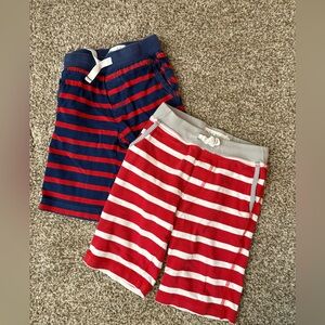 Mini Boden Boys Girls Striped Kids Shorts Set Red White Blue Size 3Y